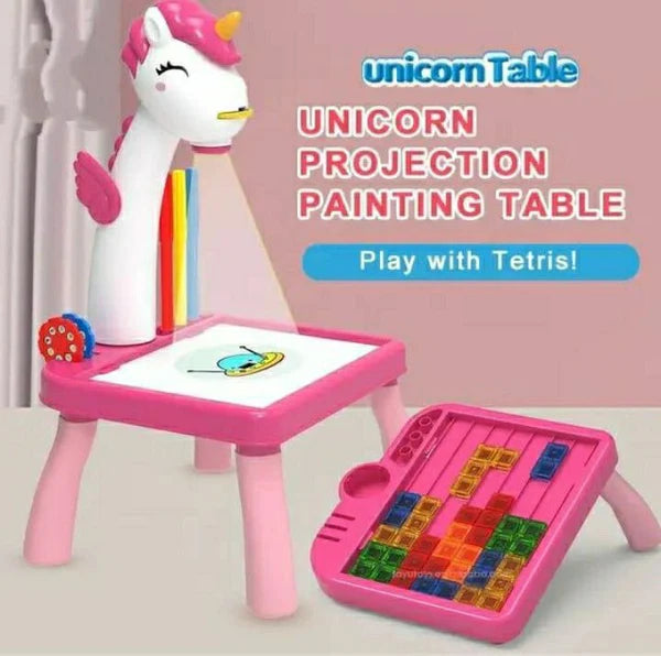 Trace & Draw Kids Projector Desk with Tetris Blocks