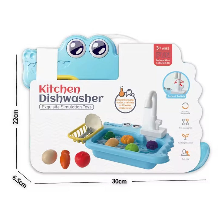 🧽 Kids Kitchen Sink Toy Set 🥕🍇 | Working Faucet 💧 & Vegetables 🥬 | Fun Dishwasher Play Basin for Toddlers 👶