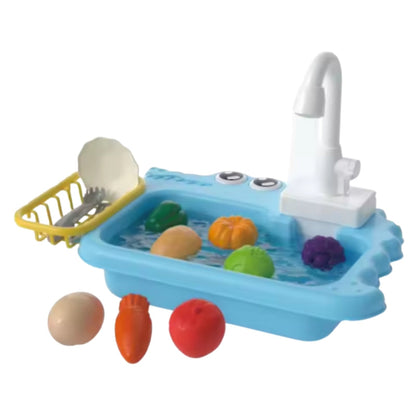 🧽 Kids Kitchen Sink Toy Set 🥕🍇 | Working Faucet 💧 & Vegetables 🥬 | Fun Dishwasher Play Basin for Toddlers 👶