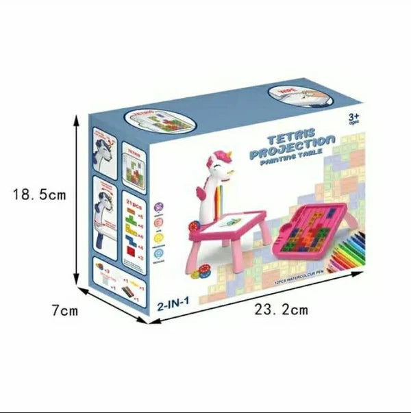 Trace & Draw Kids Projector Desk with Tetris Blocks